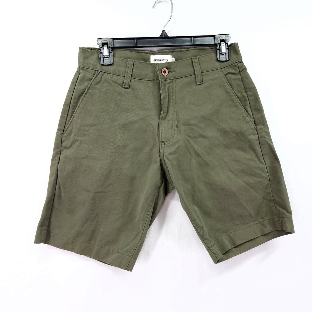 Taylor Stitch Chino Shorts In Olive Green Size 28 Preppy Resort 9" Inseam